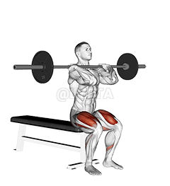 Barbell Front Bench Squat demonstration