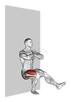 Testsúly egylábú fali guggolás demonstration