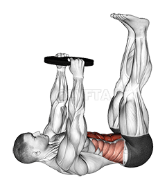 Thumbnail for the video of exercise: Weighted Straight Leg Toe Touch Crunch