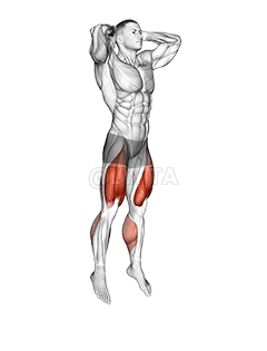 Thumbnail for the video of exercise: Приседания с прыжком заключенного