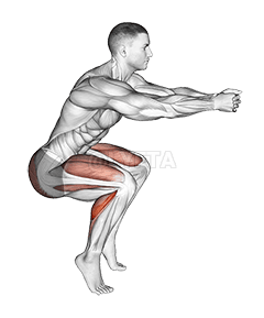 Thumbnail for the video of exercise: Squat Hold Calf Raise