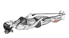 Étirement des mollets avec corde demonstration