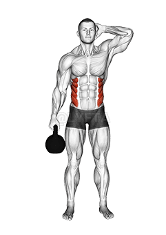 Thumbnail for the video of exercise: Kettlebell Side Bend