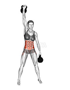 Thumbnail for the video of exercise: Kettlebell Double Windmill