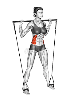 Thumbnail for the video of exercise: Bar Band Standing Side Bend