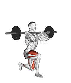 የባርቤል የፊት መደርደሪያ የኋላ ሳንባ demonstration