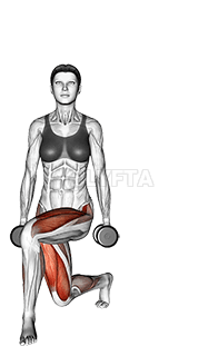 Thumbnail for the video of exercise: Dumbbell Curtsey lunge