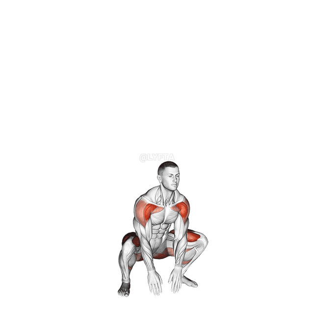 Squat de pes corporal complet amb premsa a la capçalera demonstration