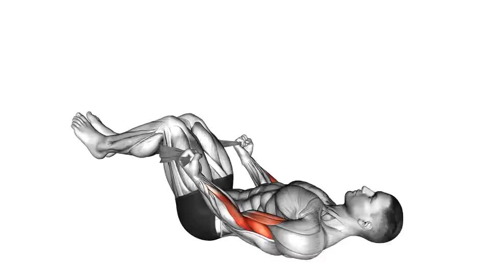 Image of Lying Double Legs Biceps Curl with Towel